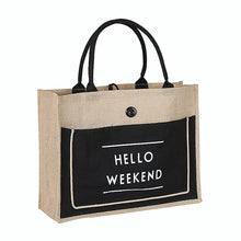 Load image into Gallery viewer, Hello Weekend Pattern Beach Shopping Bag