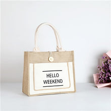 Load image into Gallery viewer, Hello Weekend Pattern Beach Shopping Bag