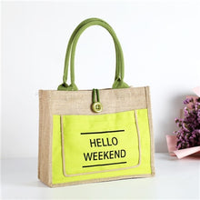 Load image into Gallery viewer, Hello Weekend Pattern Beach Shopping Bag