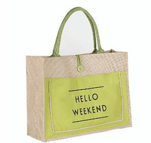 Load image into Gallery viewer, Hello Weekend Pattern Beach Shopping Bag