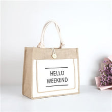 Load image into Gallery viewer, Hello Weekend Pattern Beach Shopping Bag