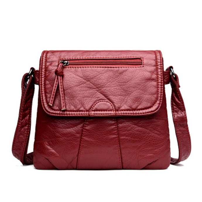 Washable leather stylish women bag